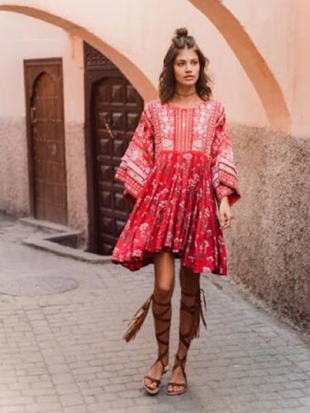 Spell and the Gypsy Collective Arabian Jewel Red Embellished Dress S/M